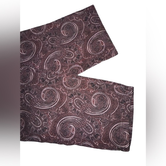ZARA TRF Paisley Print Drawstring Pants ✨ Size Small | Burgundy boho Trousers - Picture 7 of 12